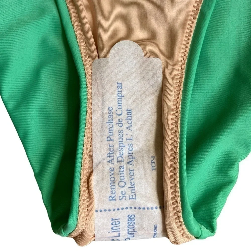 NWOT J. Crew High-rise Bikini Bottom Green Style BF178 Minimalist Sz S